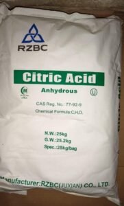 Citic Acid Anhydrous (RZBC) 25kg.